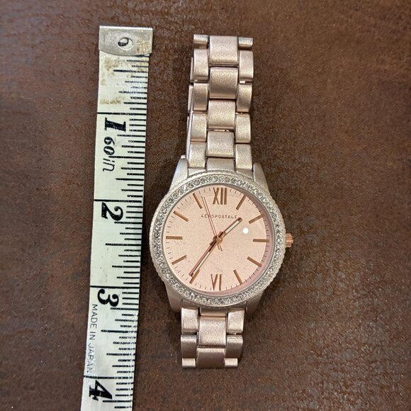Aeropostale Pink with Cubic Zirconia Surrounding Face Metal Women's Watch - Picture 14 of 15